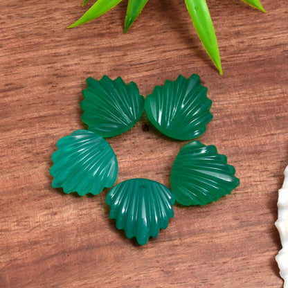 Natural Green Onyx Slot Carved Fancy Briolette Beads 15 mm 10 Pcs