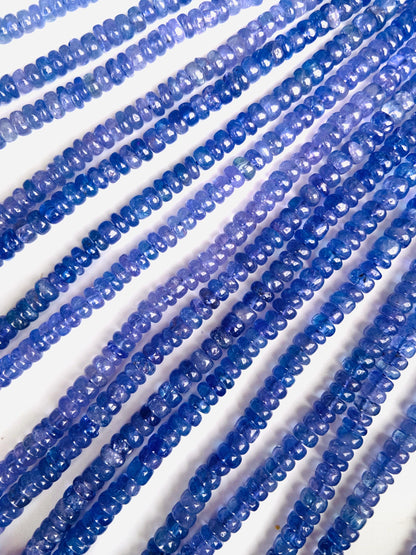 AAA Quality 16 Inch Natural Tanzanite Smooth Rondelle Beads | Jewelry Making
