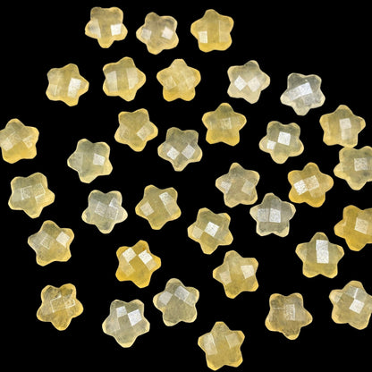 2 Pieces Natural Yellow Aventurine Faceted Star Shape Gemstone, Hand Carved Star Briolette, Size 10 mm, Jewelry Making, SKU - BBI130