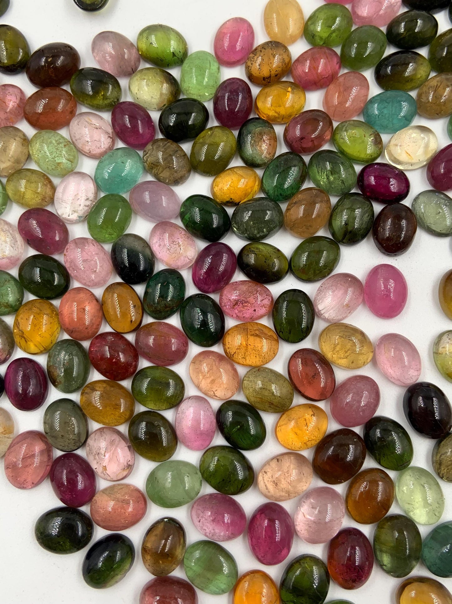 Natural Multi Tourmaline Smooth Oval Gemstone Cabochon, CALIBRATED Loose Stone Cab, Oval Jewelry Making Cabochons Semi Precious Cabochons