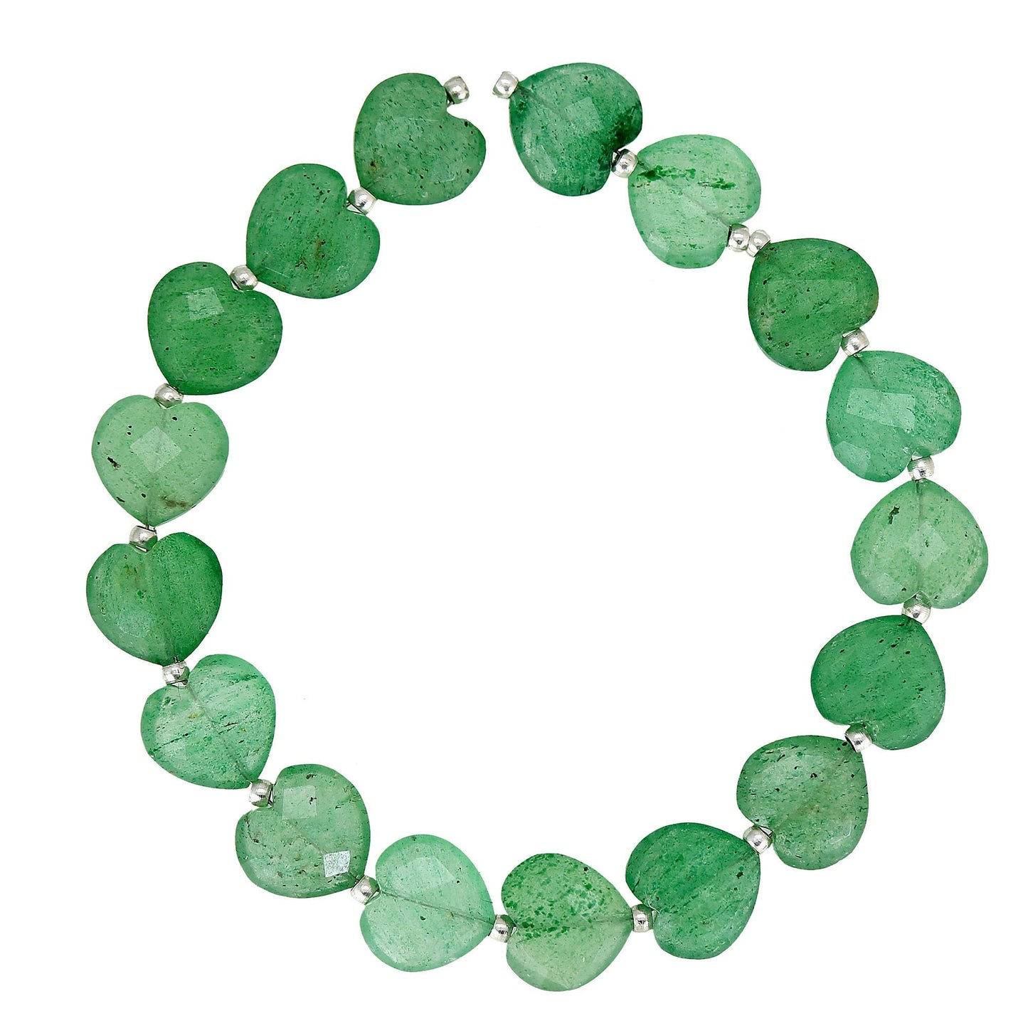 17 pcs Natural Green strawberry quartz Carved Heart shape Gemstone Briolette Beads | Beads For Jewelry | Wholesale Gemstone beads BBI311