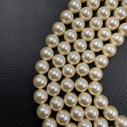 Crystal Cream (001 620) Genuine Swarovski 5810 Pearls Round Glass Beads jewelry making, Cream Color Pearl Center Drill hole | Size 6mm, 8mm