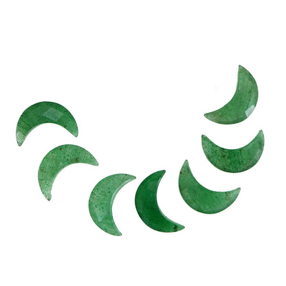 2 Pieces Natural Green strawberry quartz, Crescent moon shape gemstone, carving gemstone, natural gemstone, moon shape gemstone, size 7x16mm