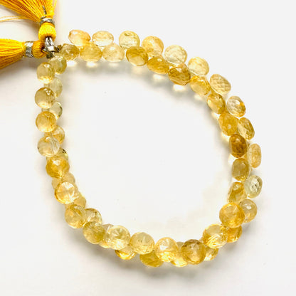 Natural Citrine Faceted Onion Beads 7mm | 8 Inch Strand Wholesale Gemstone