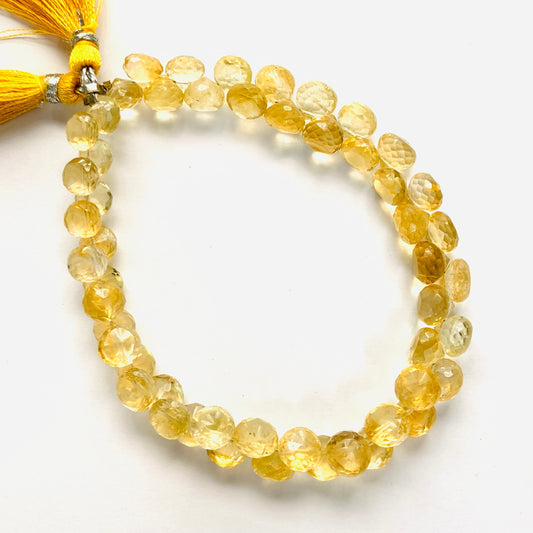 Natural Citrine Faceted Onion Beads 7mm | 8 Inch Strand Wholesale Gemstone