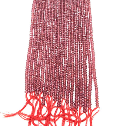 2 Strands Natural rhodonite Garnet Sparkly Beads Rondelle faceted Beads  Quality 3.5mm-4mm Strand 13.5 Inch SKU- BBI550