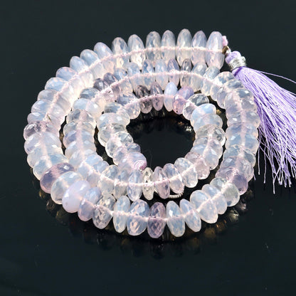 Natural Lavender Quartz Flat Rondelle Faceted Gemstone Briolette , Purple Blue Lavender Quartz Jewelry Beads , 9mm-13mm 15 inch SKU- BBI551