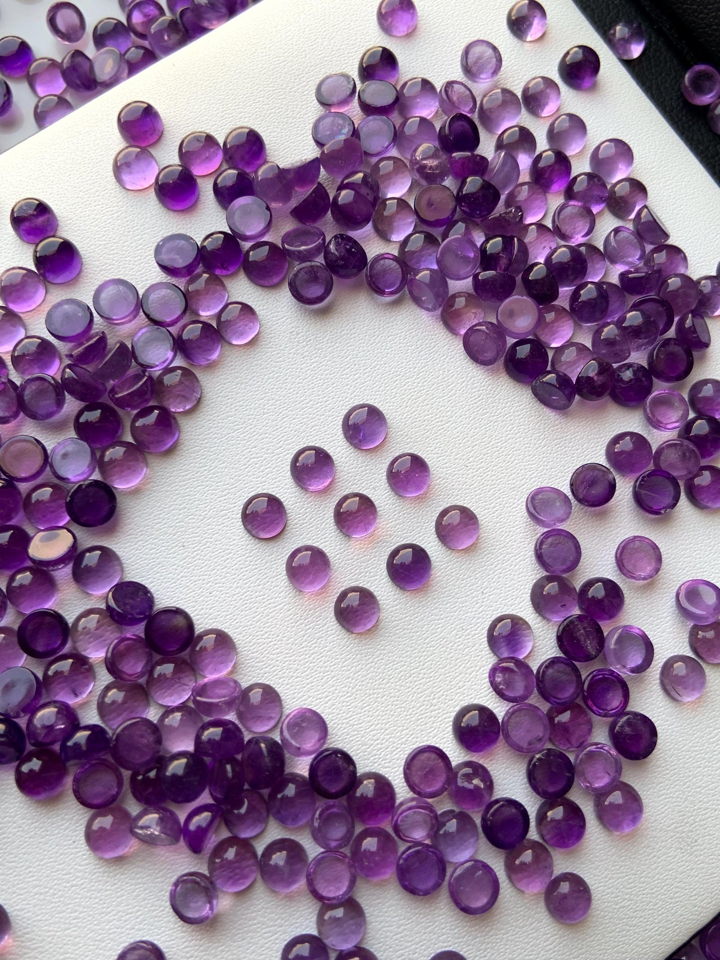 Natural Amethyst Smooth Round Gemstone Cabochon, CALIBRATED Loose Stone Cab, Round Jewelry Making Cabochons Semi Precious Cabochon for ring