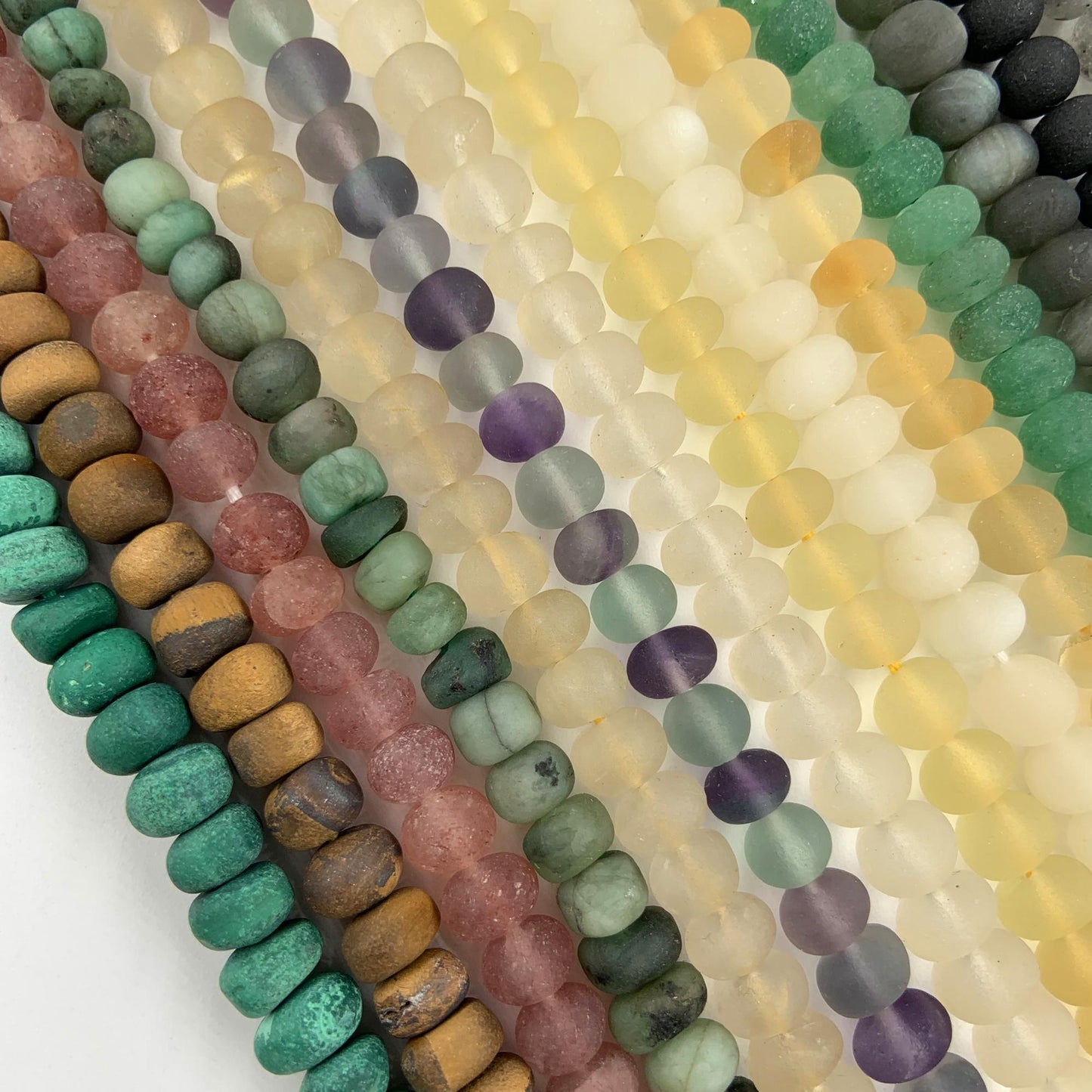 Natural Mix Gemstone Smooth Roundel Beads, Round Shape Loose Beads, Jewelry beads for making Necklace Size 6.5mm to 7.5mm 8 Inch Strand