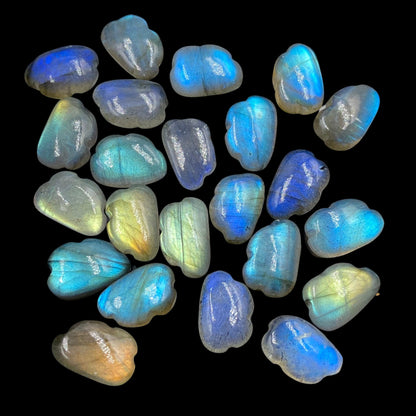 Natural Labradorite Cloud Gemstone Beads , Smooth Cloud Shape Gemstone, Multi Flashy, Hand Carved Gemstone , Cloud Earrings , SKU - BBI1112