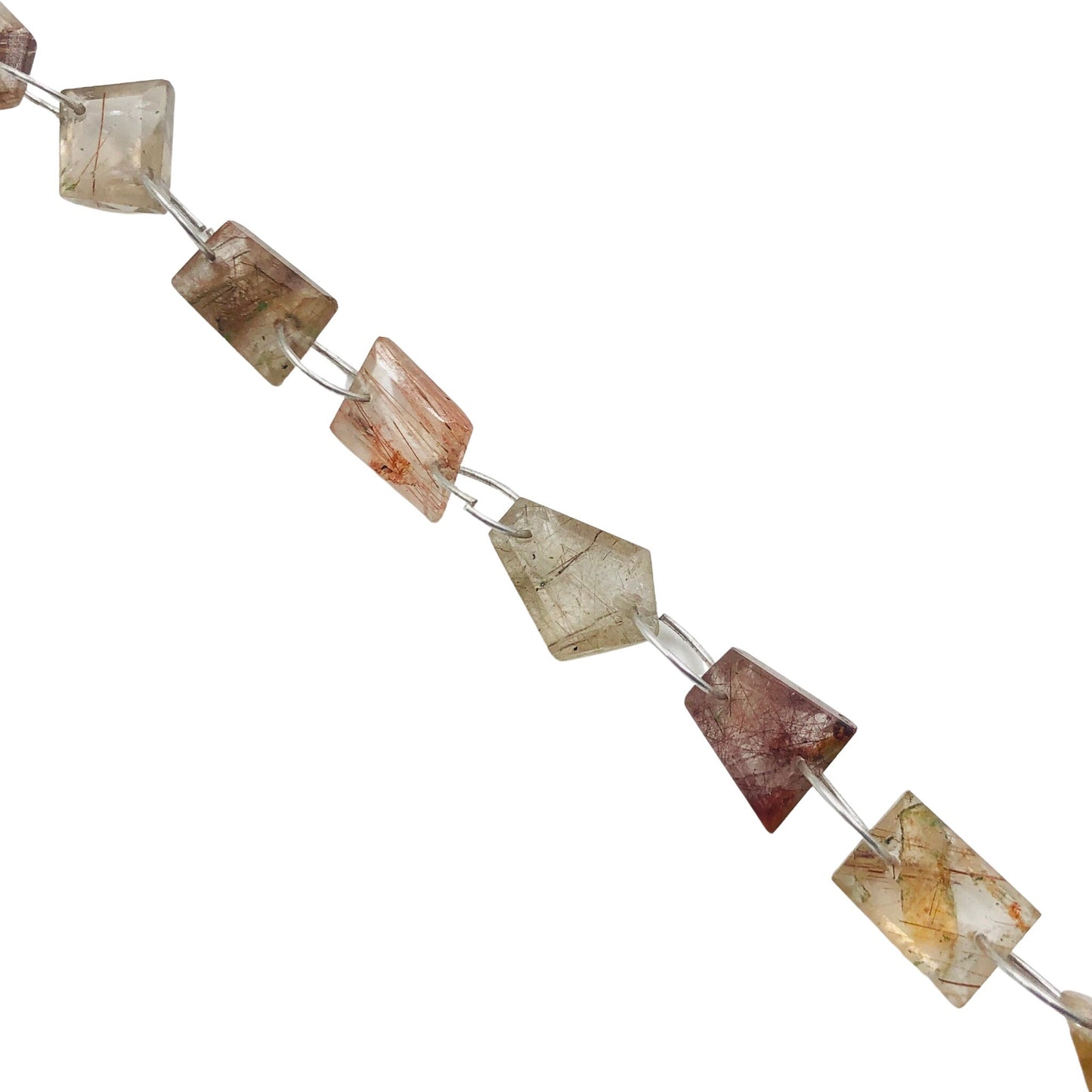 Natural Golden Rutile Faceted Pentagon Beads | 12 pcs Double Drill Gemstone Strand