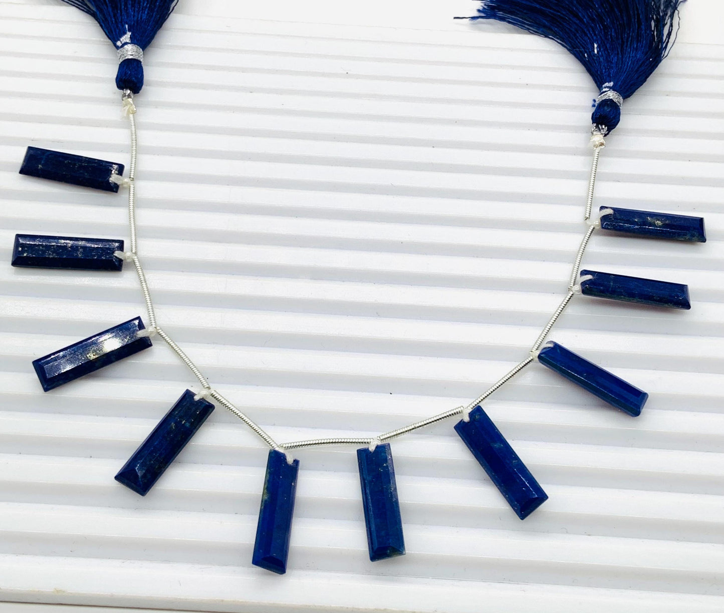 Natural Lapis Lazuli Baguette Step Cut Faceted Beads 20x6mm Gemstone 10pcs