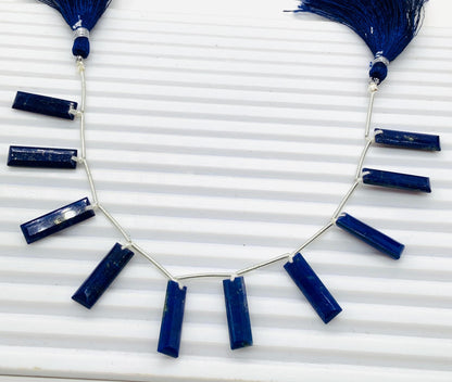 Natural Lapis Lazuli Baguette Step Cut Faceted Beads 20x6mm Gemstone 10pcs