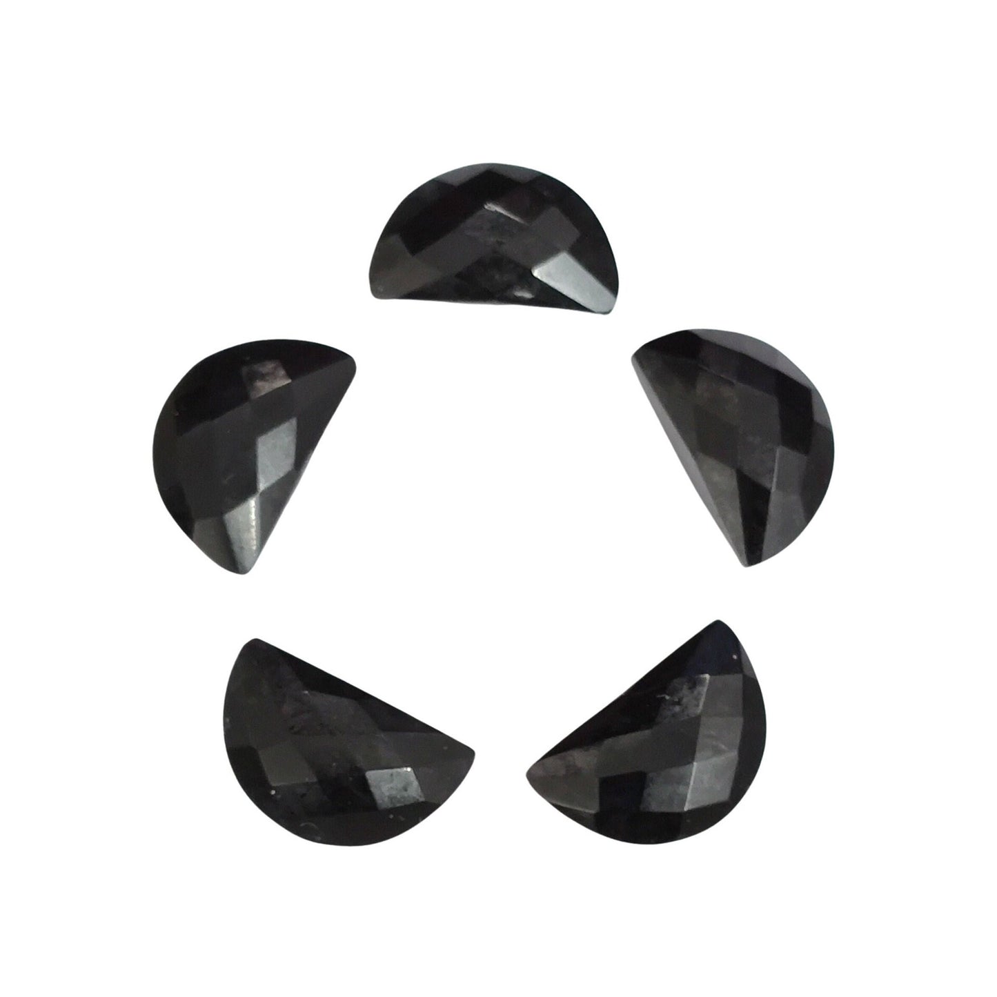 2 Pieces Natural Black Onyx Gemstone, Half moon gemstone, Earring Components natural gemstone, Half moon gemstone, Size 10x16mm SKU-BBI233