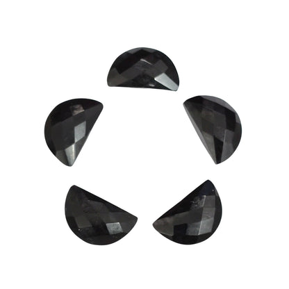 2 Pieces Natural Black Onyx Gemstone, Half moon gemstone, Earring Components natural gemstone, Half moon gemstone, Size 10x16mm SKU-BBI233
