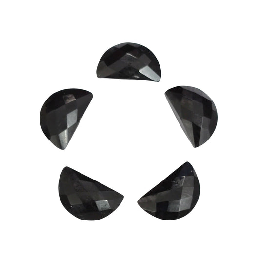 2 Pieces Natural Black Onyx Gemstone, Half moon gemstone, Earring Components natural gemstone, Half moon gemstone, Size 10x16mm SKU-BBI233