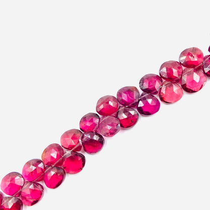 Natural Pink Rhodolite Garnet Faceted Heart Shape Beads Garnet Briolette Garnet Heart bead size 7mm to 12 mm gemstone beads