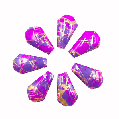 1 Pair Purple Copper Turquoise Smooth Cut Coffin Shape Gemstone, Size 11X18mm, Matching Pair Briolette, Earring Making , SKU - BBI1026