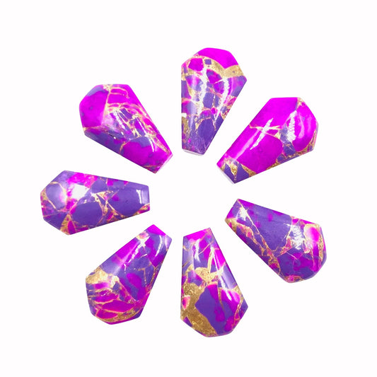1 Pair Purple Copper Turquoise Smooth Cut Coffin Shape Gemstone, Size 11X18mm, Matching Pair Briolette, Earring Making , SKU - BBI1026