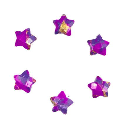 2 Pieces Purple Copper Turquoise Faceted Star Shape Gemstone, Size 10mm, Hand Carved Briolette, Loose Gemstone For Jewelry Making. BBI137