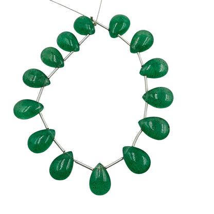 Natural Green Strawberry Quartz Smooth Pear Shape Beads , Natural Gemstone Briolette Side Drill Beads | Beads For Jewelry | SKU - BBI742