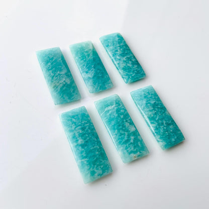 6 Pieces Natural Amazonite faceted Rectangle Shape face drill Gemstone beads, Size 12x60mm Earring making gemstone briolette gift for her