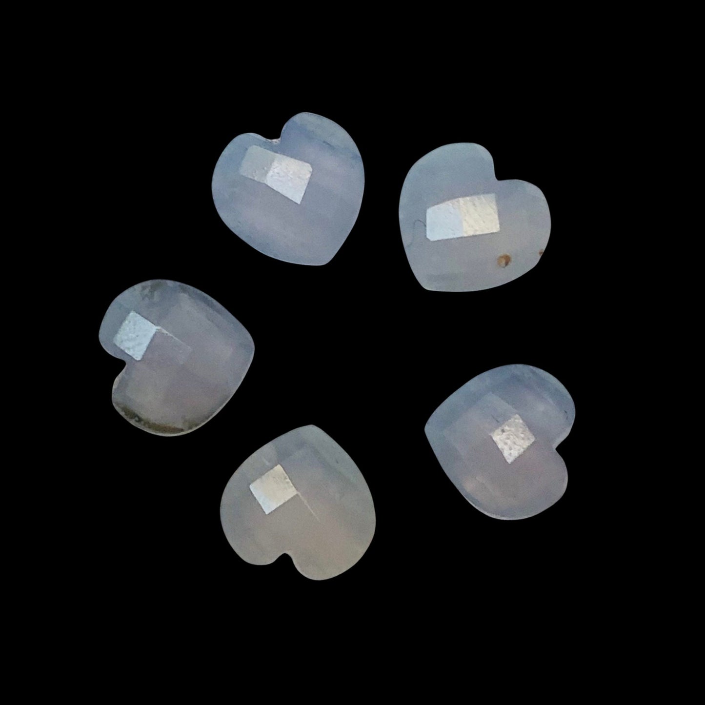 Natural Blue Lace Faceted Carved Heart Shape Loose Gemstone Beads, Carved Heart Shape Gemstone Briolette, Gemstone Beads BBI317