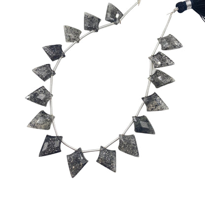 Quality 100% Natural Black Sunstone Faceted Slanted Kite Shape Gemstone Beads,14x10mm Approx,Wholesale Black Sunstone Gemstone,Jewelry Idea.