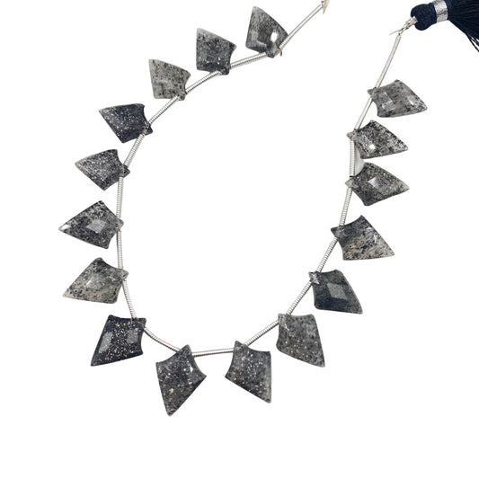 Quality 100% Natural Black Sunstone Faceted Slanted Kite Shape Gemstone Beads,14x10mm Approx,Wholesale Black Sunstone Gemstone,Jewelry Idea.