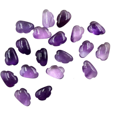 2 Pieces Natural Amethyst Cloud Gemstone , Smooth Cloud Shape Briolette, Size 8x12mm, Hand Carved Gemstone , Jewelry Supplies , SKU -BBI1121