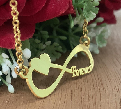 Personalized Infinity Heart Necklace - 925 Sterling Silver