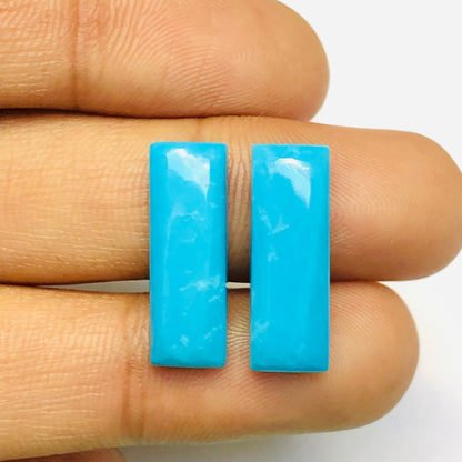 1 Pair Howlite Turquoise Smooth Long Rectangle Shape Gemstone, Size 6X18mm, Matching Pair Briolette, Earring Making Gemstone , SKU - BBI980
