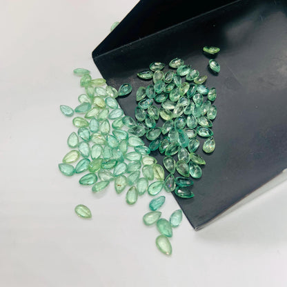 Natural Green kyanite Faceted Cut Gemstone Pear Shape Green Kyanite Cut for jewelry making Semi Precious Cut Stone Size - 3x4.5mm
