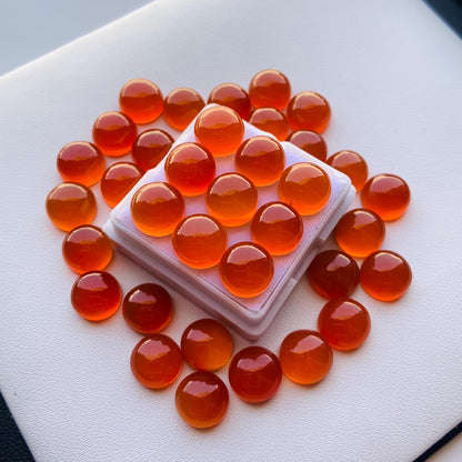 Natural Carnelian Smooth Round Gemstone Cabochon, CALIBRATED Loose Stone Cab, Round Jewelry Making Cabochon Semi Precious Cabochon for rings
