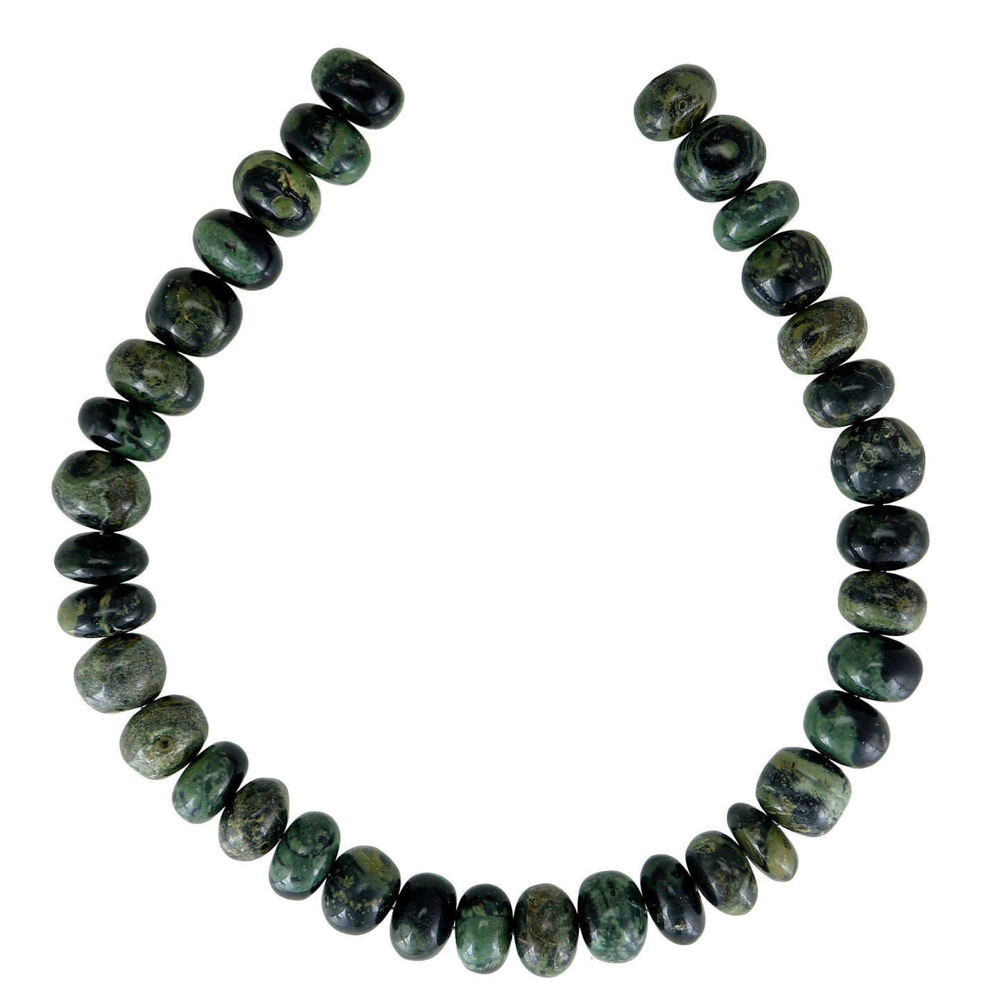 AAA+ Green Kambaba Jasper Necklace | 8mm Rondelle Beaded Healing Gemstone