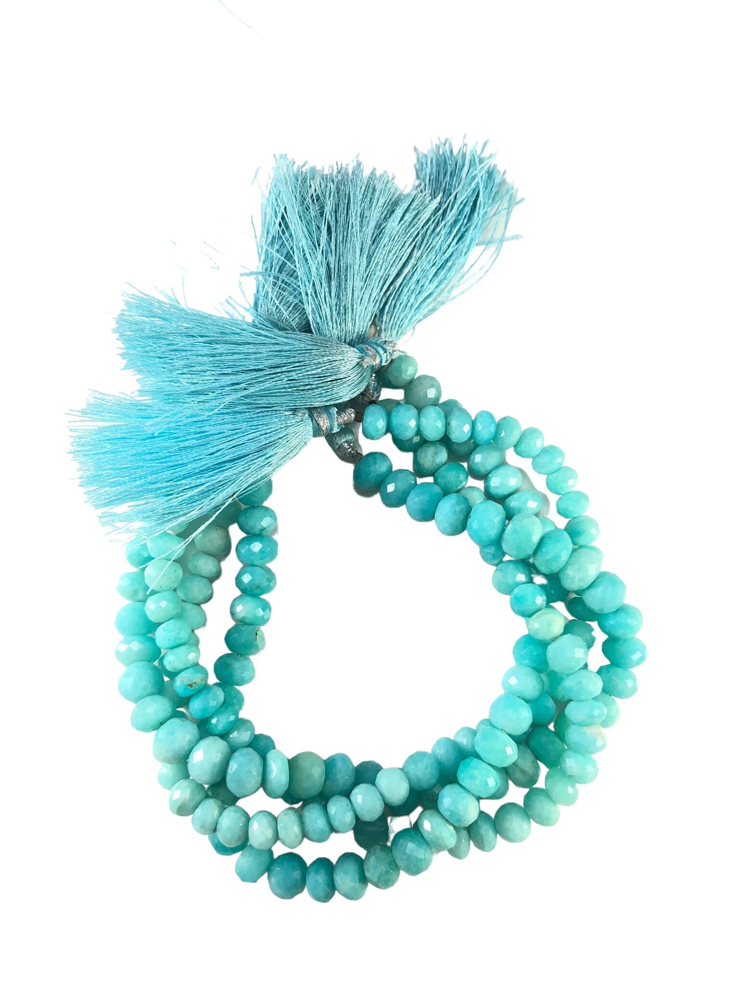 7mm-8mm Blue Amazonite Gemstone, Natural Rondelle Beaded Necklace Gift For Her, Faceted Amazonite Gemstone Necklace