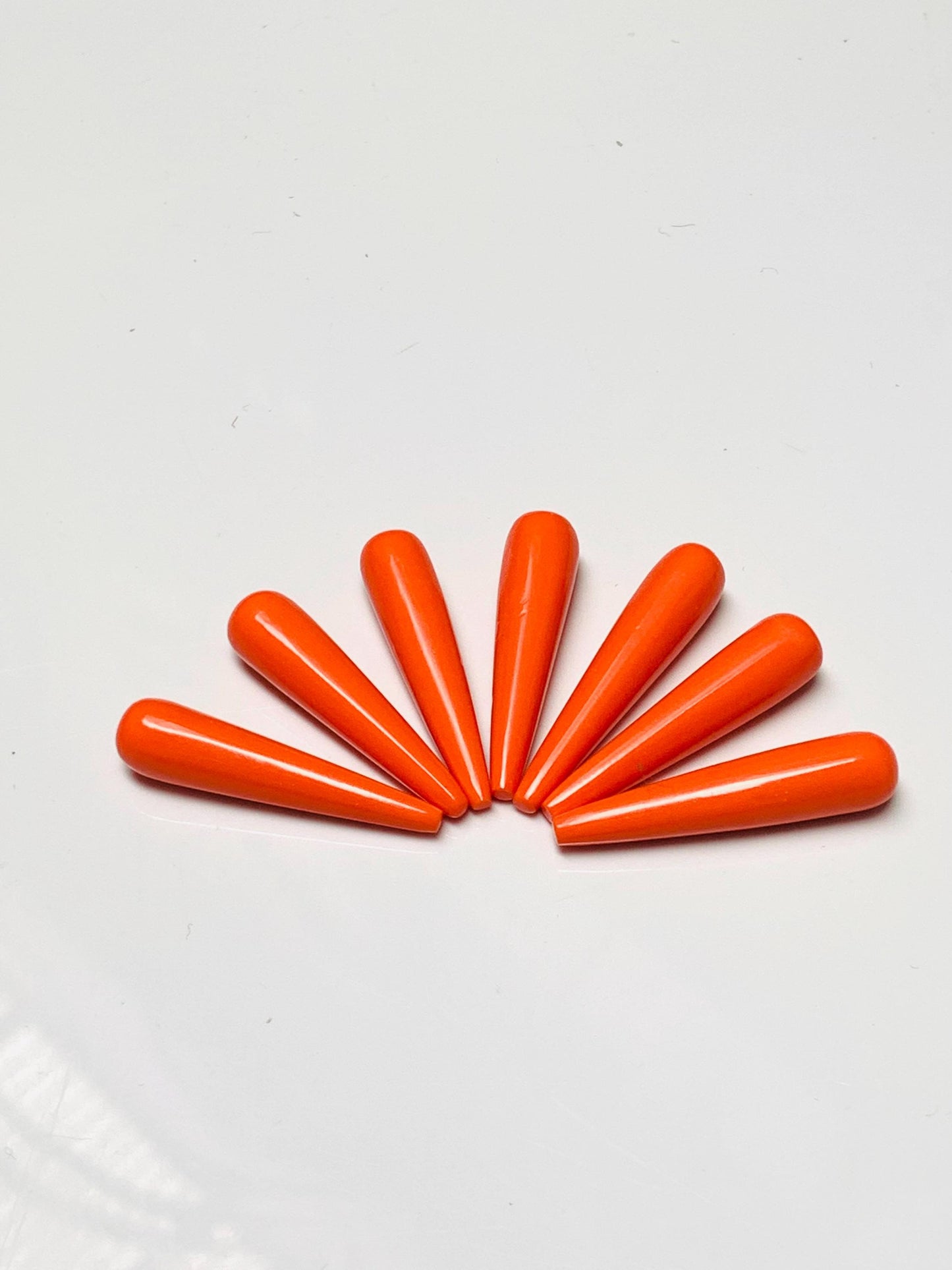 1 Pair Red Coral Smooth Drop Shape Gemstone, Handmade Matching Pair beads, Coral Matched Drops Pairs Jewelry Making Supplies" Size - 7x30mm