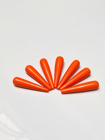 1 Pair Red Coral Smooth Drop Shape Gemstone, Handmade Matching Pair beads, Coral Matched Drops Pairs Jewelry Making Supplies" Size - 7x30mm