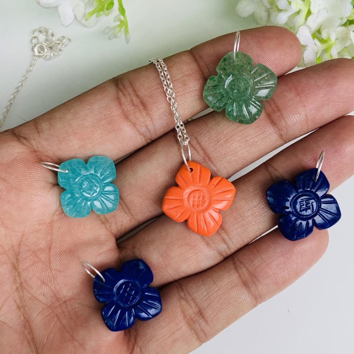 Flower Carved Necklace • Silver | Gold | Rose Gold Finish • Nature Inspired Jewelry • Gift for Her • Autumn Jewelry • Choose your Necklace - BeadsBoatInc