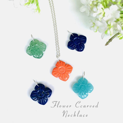 Flower Carved Necklace • Silver | Gold | Rose Gold Finish • Nature Inspired Jewelry • Gift for Her • Autumn Jewelry • Choose your Necklace - BeadsBoatInc