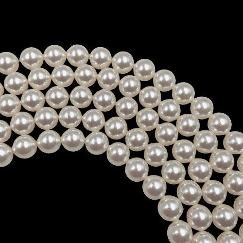 Genuine Swarovski Crystal White Pearl Beads Round for Jewelry Making 2mm to 12mm (5810) - BeadsBoatInc