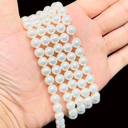 Genuine Swarovski Crystal White Pearl Beads Round for Jewelry Making 2mm to 12mm (5810) - BeadsBoatInc