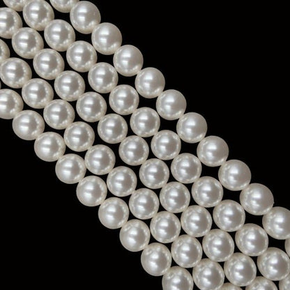 Genuine Swarovski Crystal White Pearl Beads Round for Jewelry Making 2mm to 12mm (5810) - BeadsBoatInc