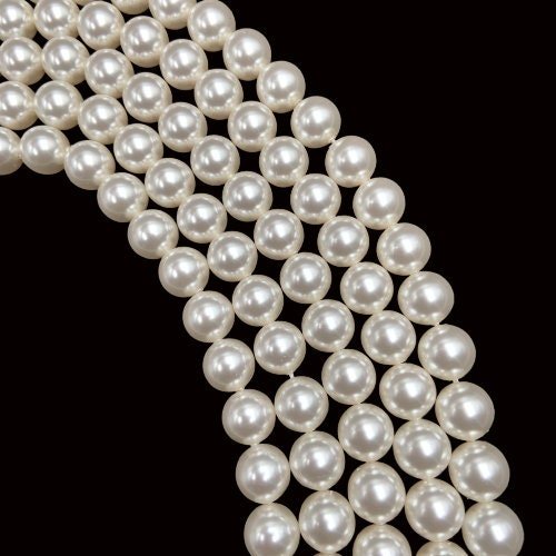 Genuine Swarovski Crystal White Pearl Beads Round for Jewelry Making 2mm to 12mm (5810) - BeadsBoatInc