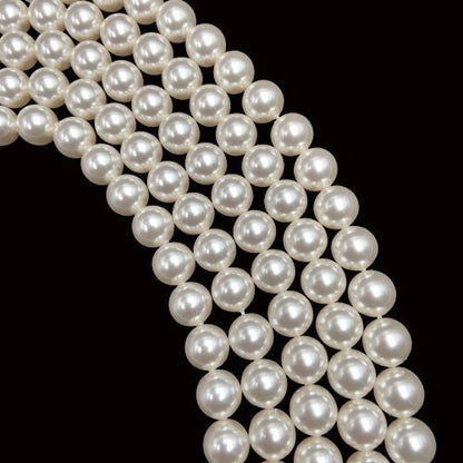 Genuine Swarovski Crystal White Pearl Beads Round for Jewelry Making 2mm to 12mm (5810) - BeadsBoatInc