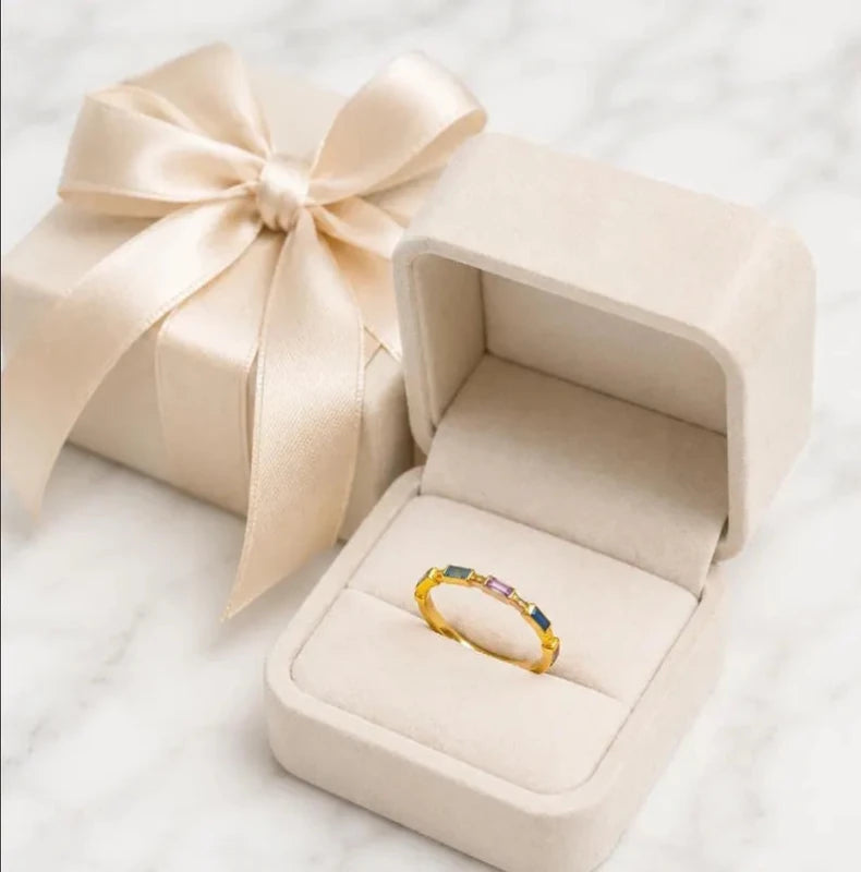 Gold Plated Baguette CZ Ring, Sterling Silver Minimalist Ring - BeadsBoatInc