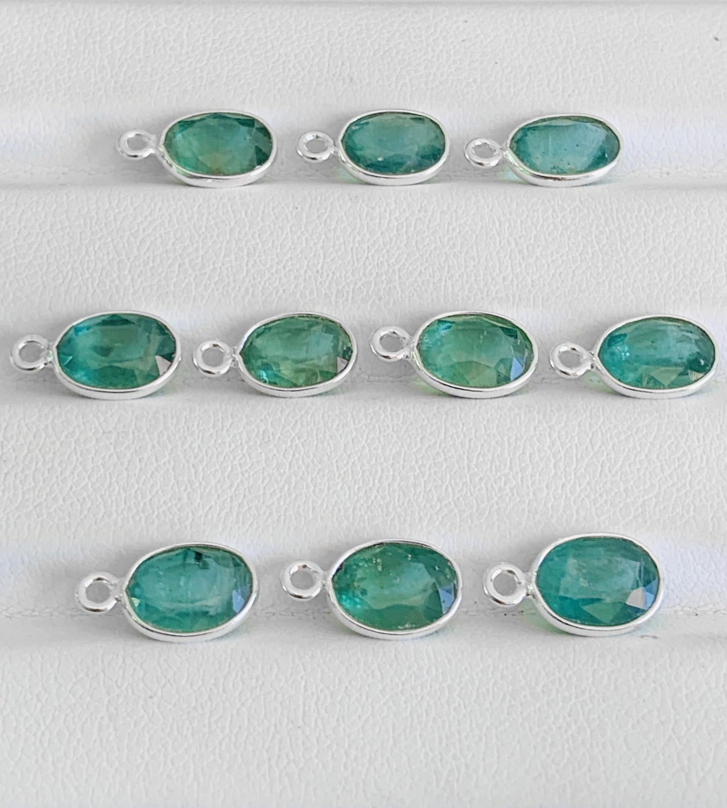 Green Kyanite Connector ~ Sterling Silver & Gold Charms ~ Jewelry Making Supplies ~ Bezel Connectors Components for Beading Necklace Earring - BeadsBoatInc