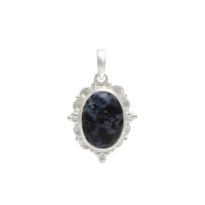 Handmade Pietersite Oval Cabochon Pendant 925 Sterling Silver Necklace 12x17mm - BeadsBoatInc