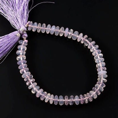 Handmade Purple Lavendra Quartz 10mm-11mm Rondelle Beaded Healing Necklace For Mother, Natural Faceted Quartz Gemstone Necklace BBI662 - BeadsBoatInc