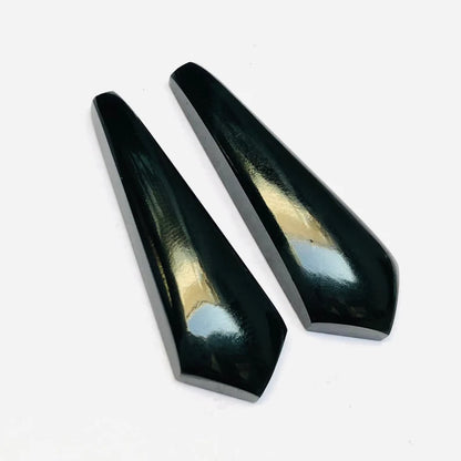Natural Black Onyx Kite Briolette Pair - Long Gemstone Drops (11x34mm)